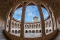 Inner courtyard of the Circular Gothic Bellver Castle, built in 1300-1311, Palma de Mallorca, Spain